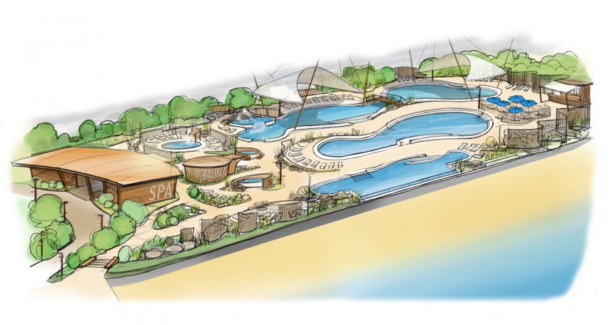 3D image of the hot pools early concept