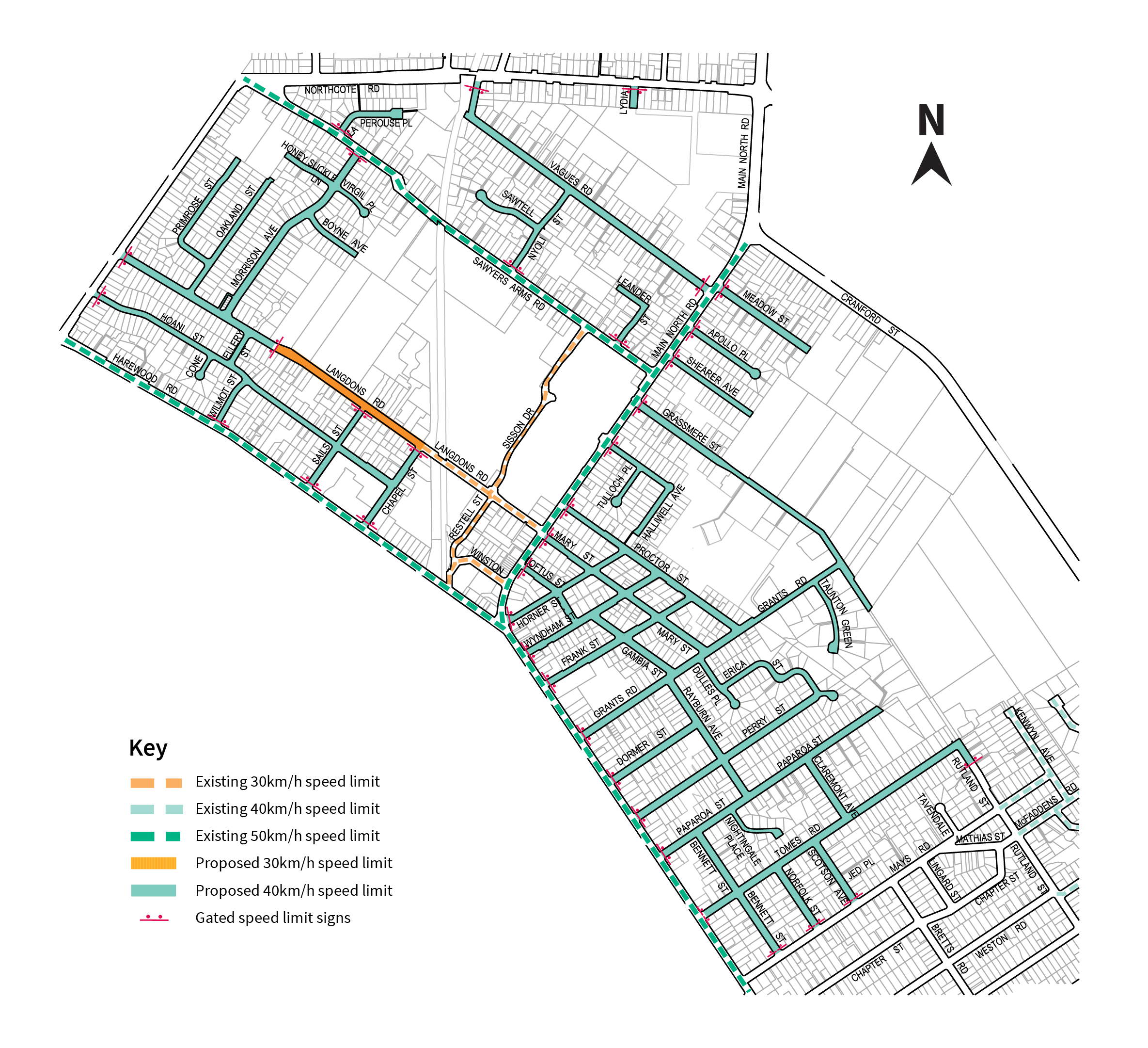 Papanui area street plan