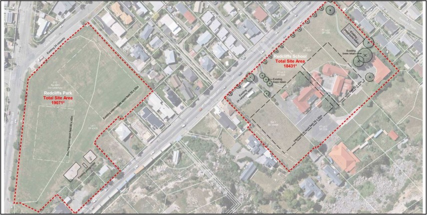 Redcliffs Park and Redcliffs School proposed land swap areas