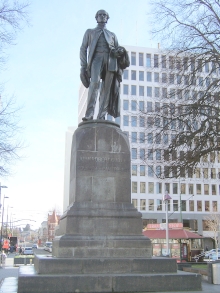 A photo of the Godley statue