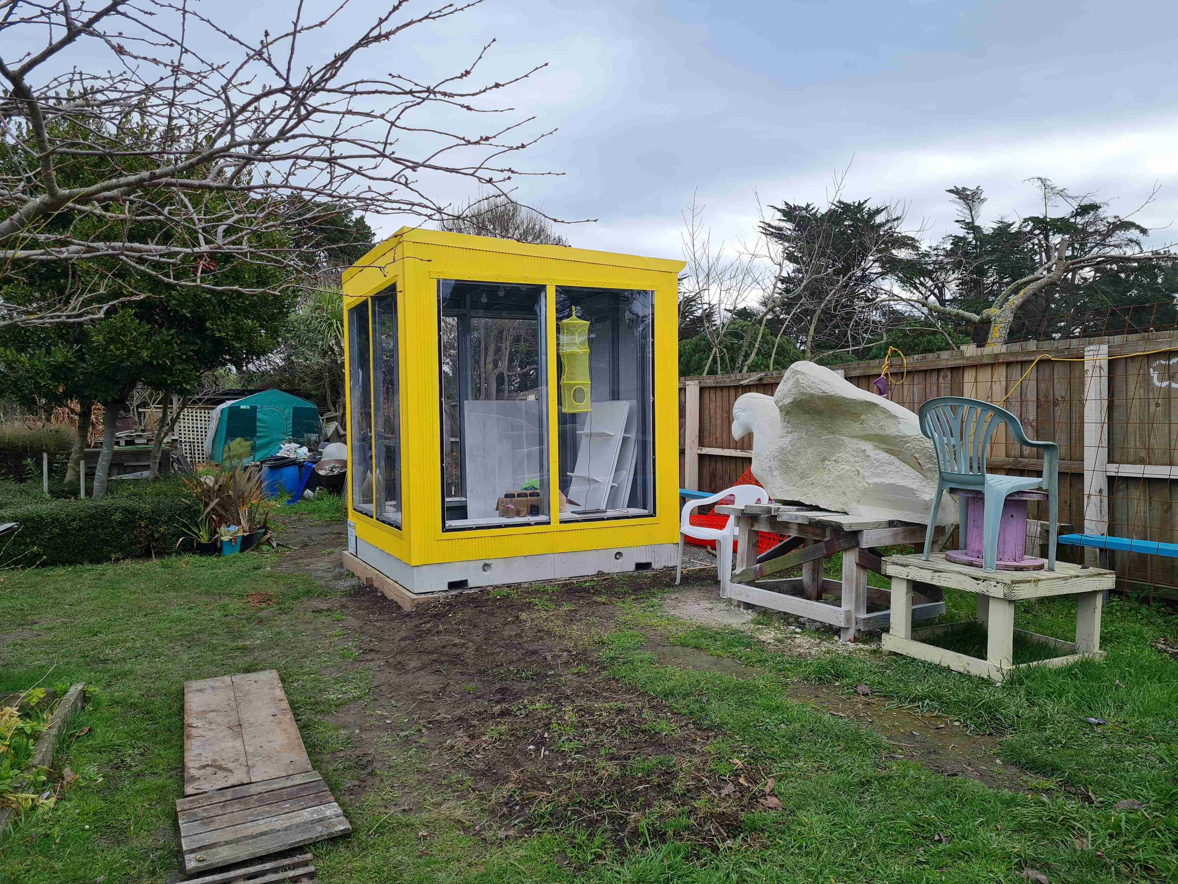 A tin shed now in the New Brighton Community Garden