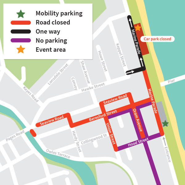 Site map for Winter Fireworks Spectacular