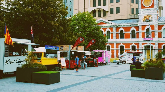 'Food trucks in Cathedral Square