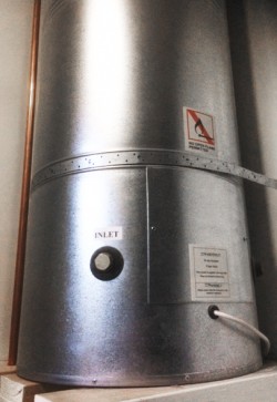 A hot water cylinder.