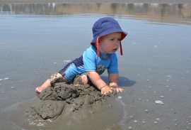 Digging in sand; photo Celia Hogan. 