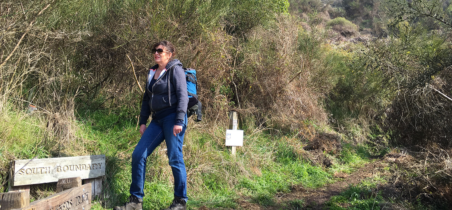 woman walking on track