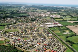 An aerial shot of Belfast, Christchurch. 