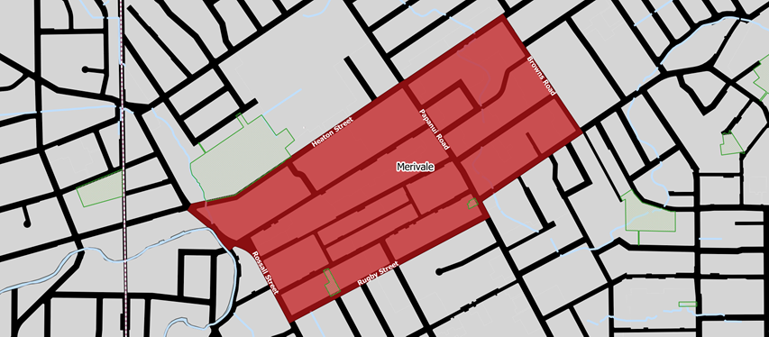 Merivale alcohol ban area map