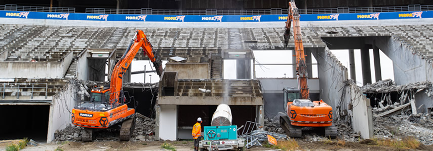 Lancaster Park stadium demolition 