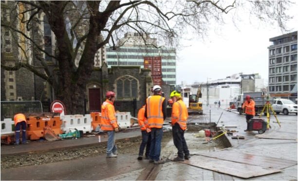 contractors discussing cordinating work