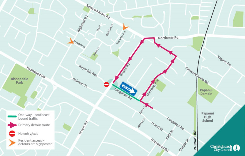 Greers Road Langdons Road intersection upgrade detour