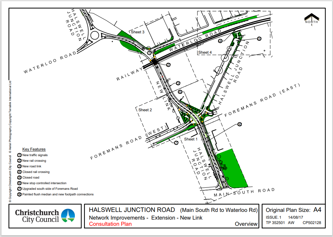Halswell Junction Road extension scheme plan
