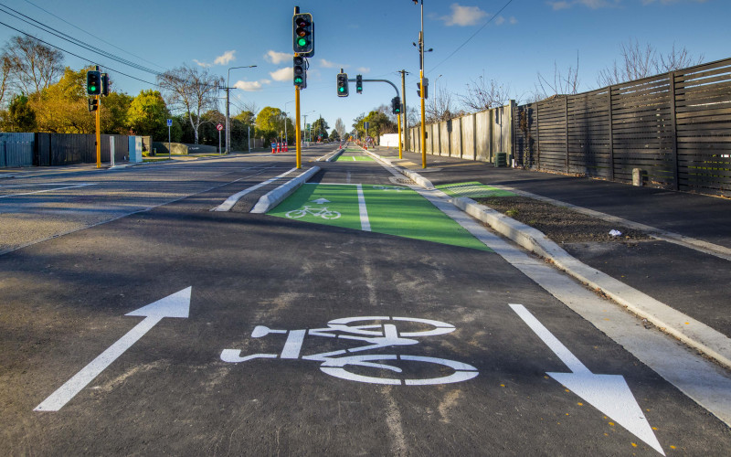 Example of a two-way cycleway